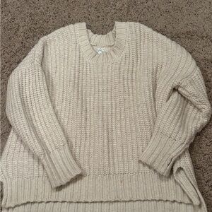 Aerie Cream Crew Neck Sweater
